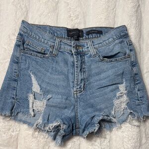 Kendall & Kylie Distressed Light Blue Jean Shorts